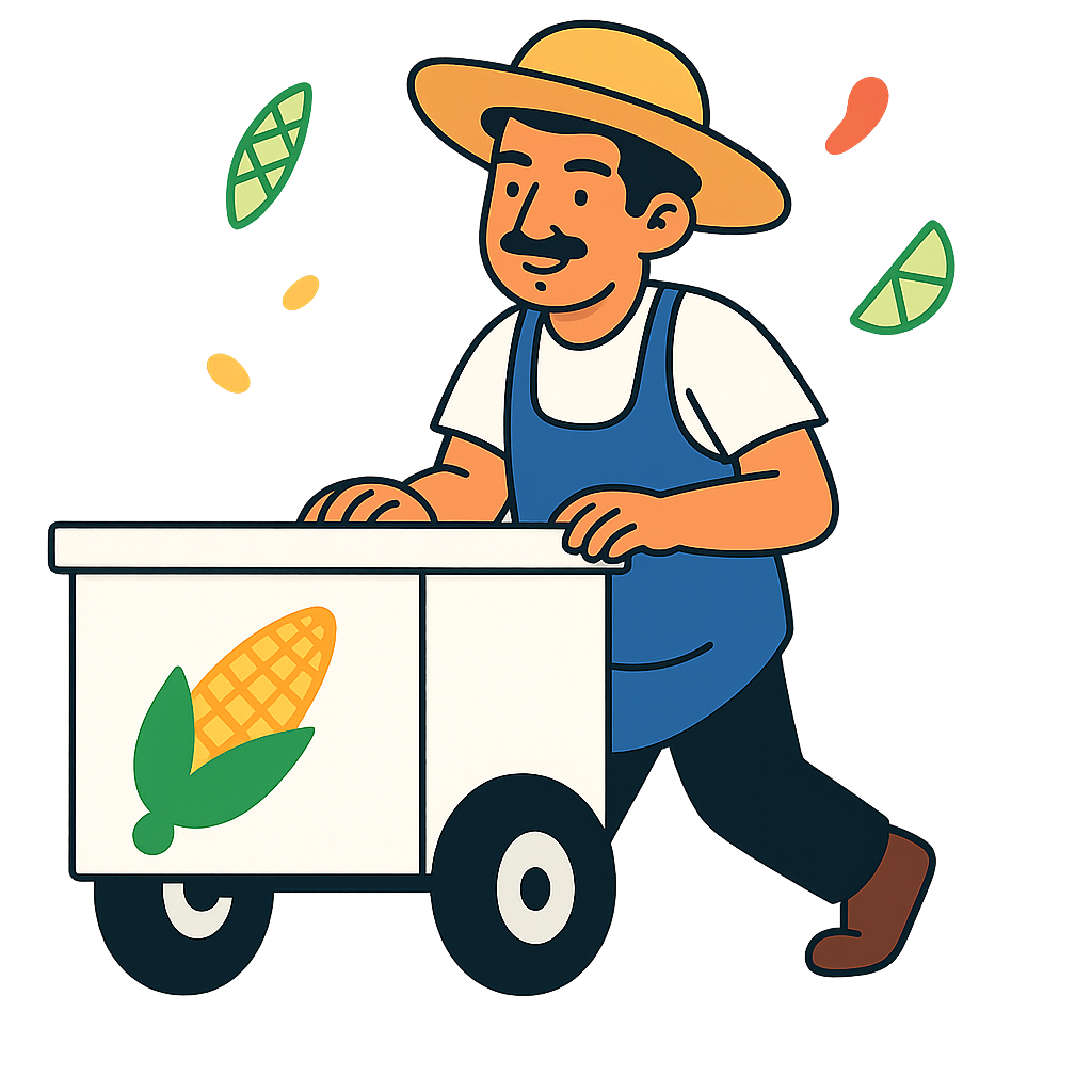 Elote Man with Cart
